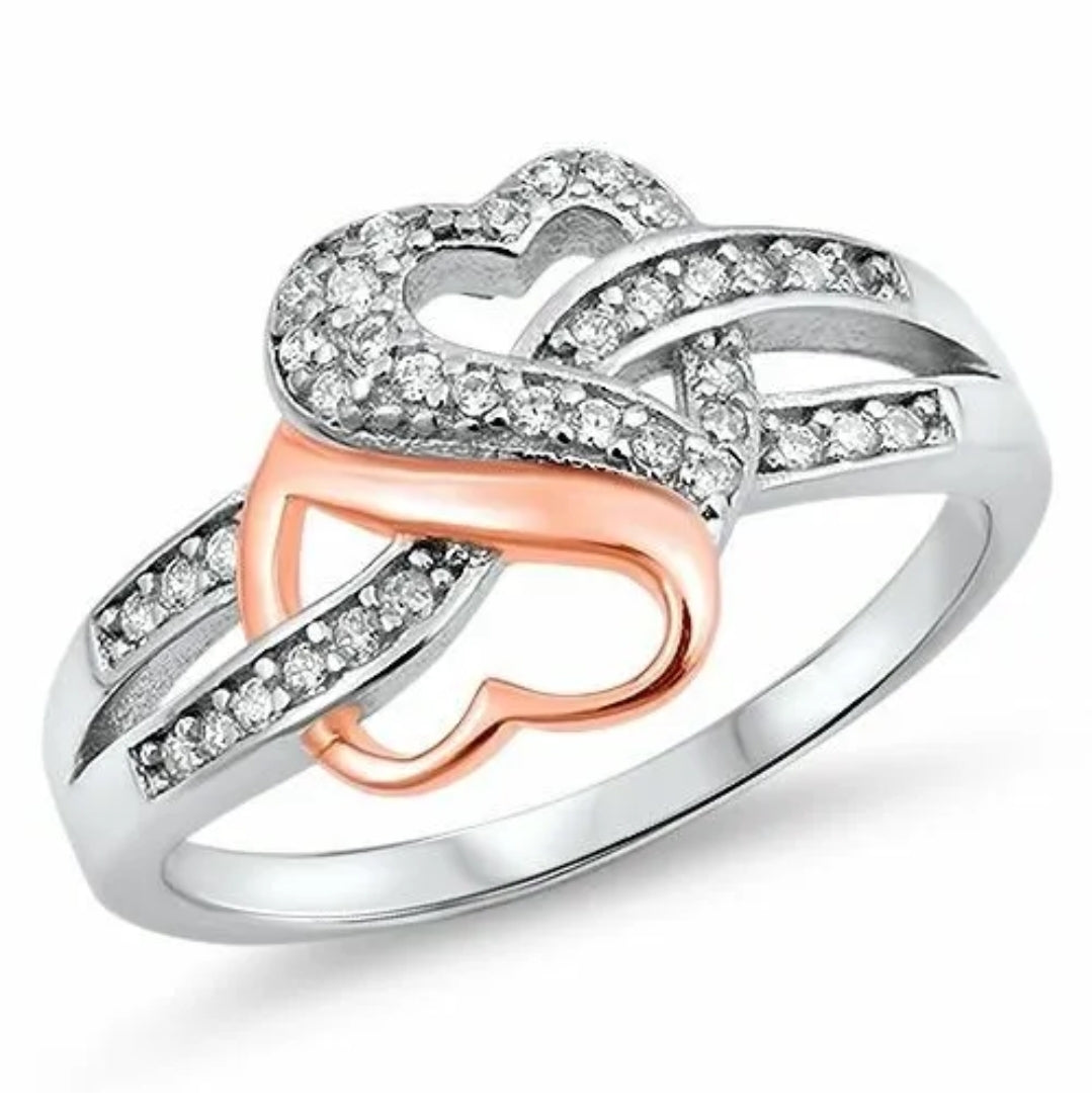 Promise Infinity Rose Gold Silver Plated Ring