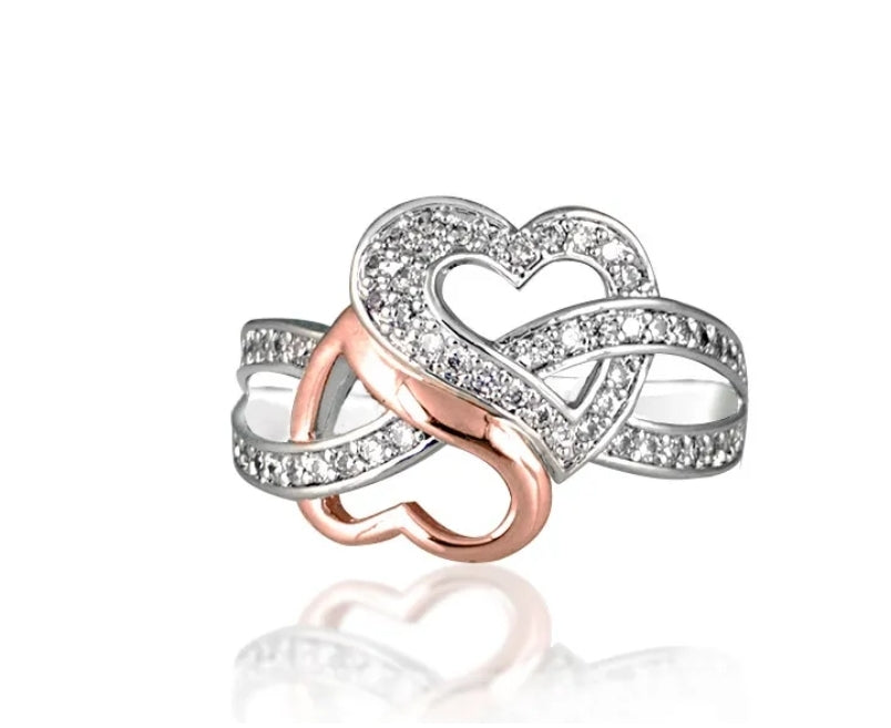 Promise Infinity Rose Gold Silver Plated Ring