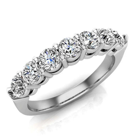 Round Eternity Silver Plated Ring