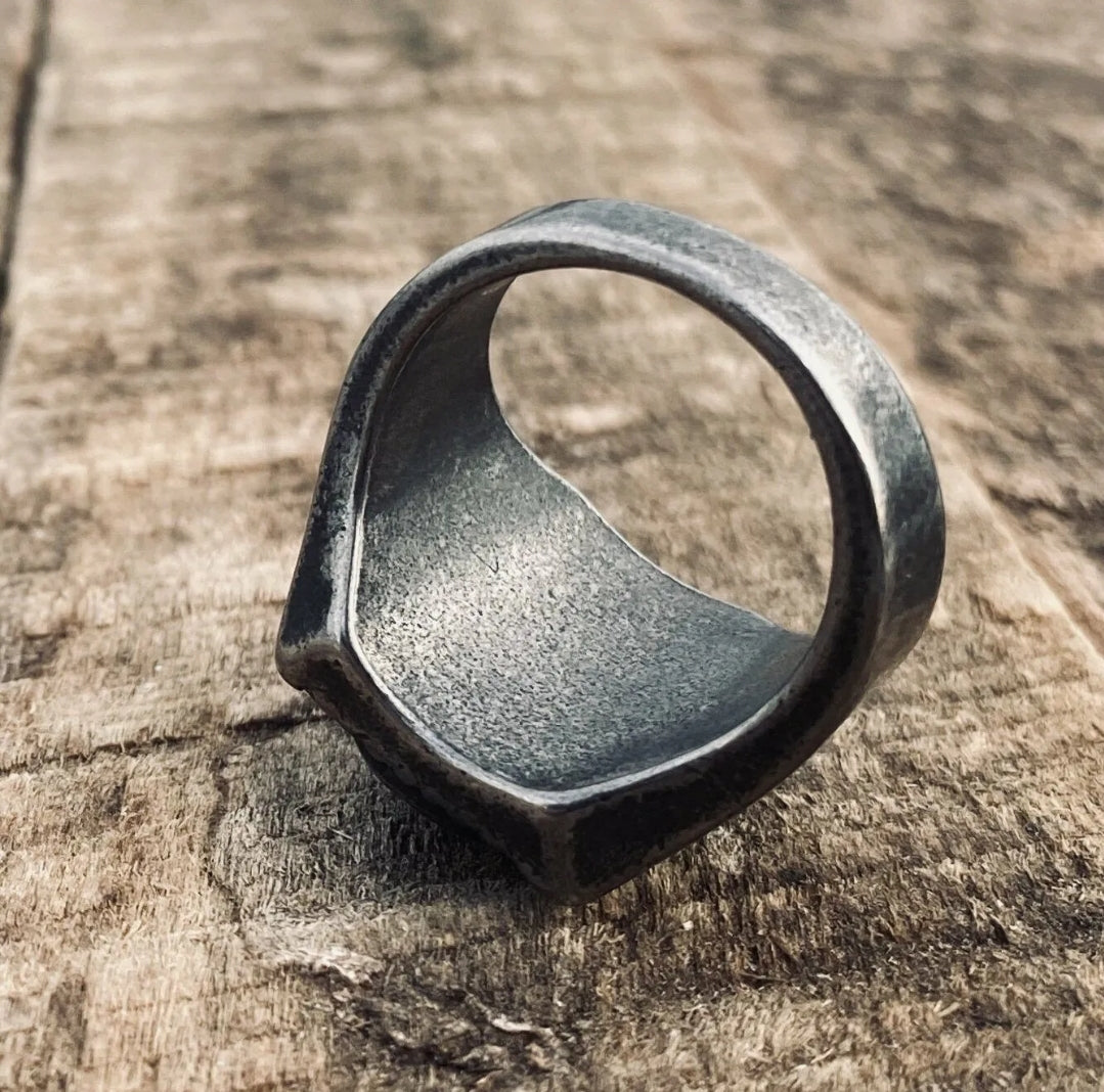 Aztec Face Mask Steel Ring