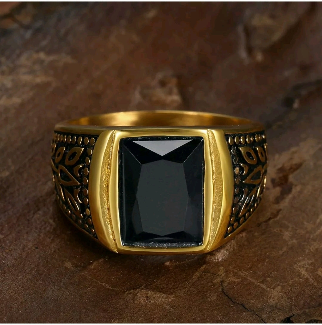 Cheap Vintage Real S925 Sterling Silver Black Obsidian Ring For Women  Anillos De Crown Shape Obsidian Jewelry Gemstone For Female Anel | Joom
