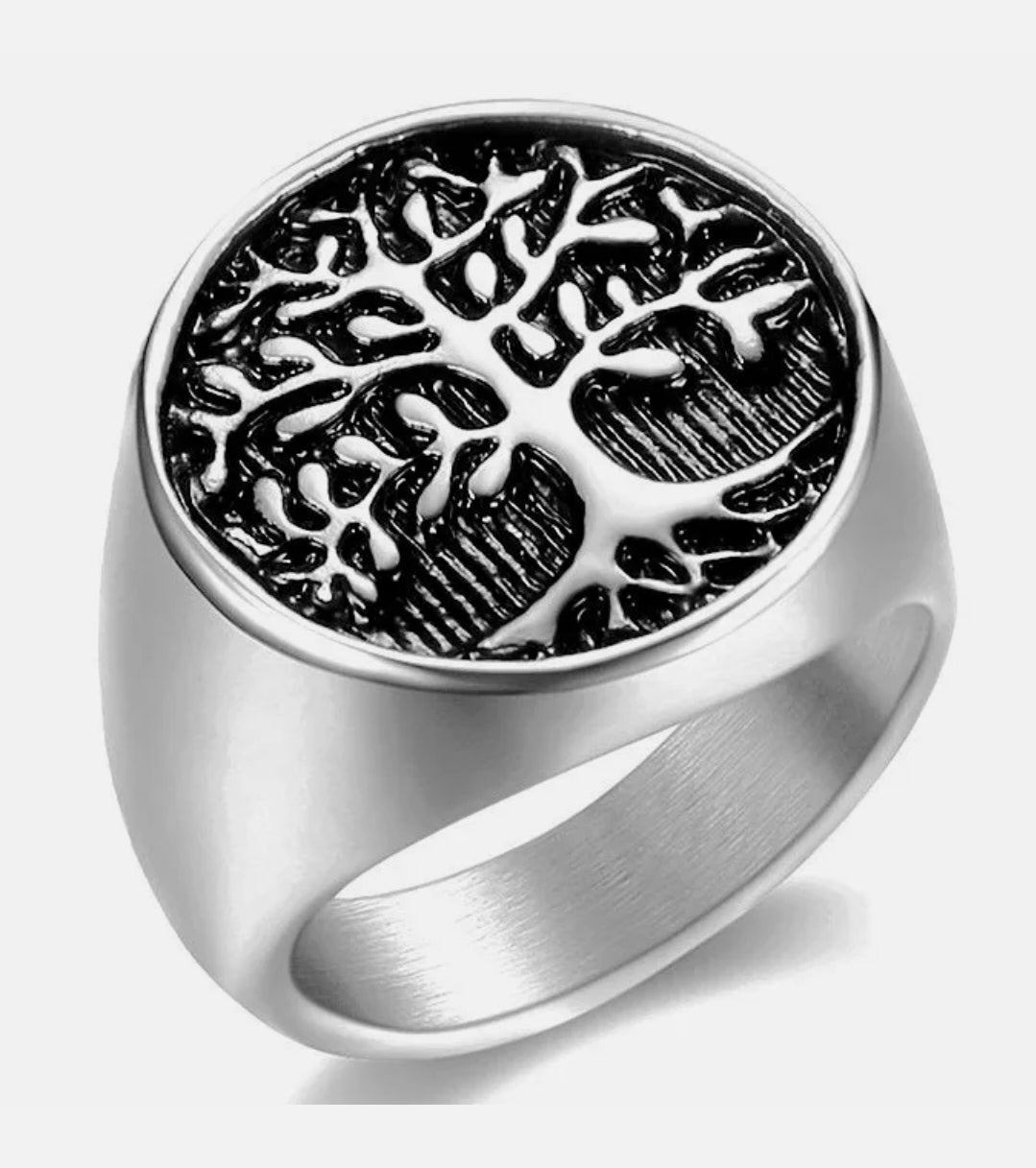 Tree of Life Steel Ring