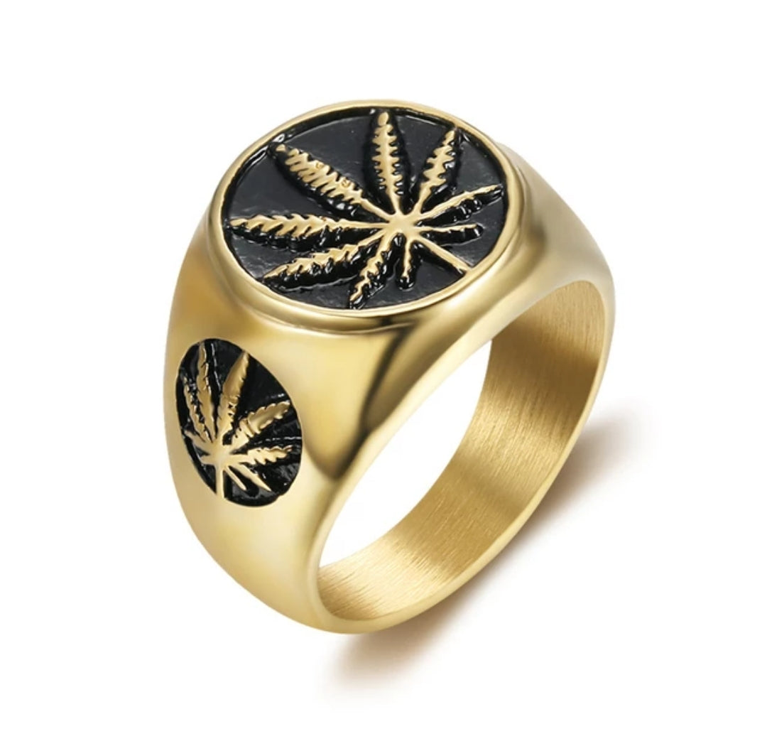 Gold Marijuna Men's Fashion Ring