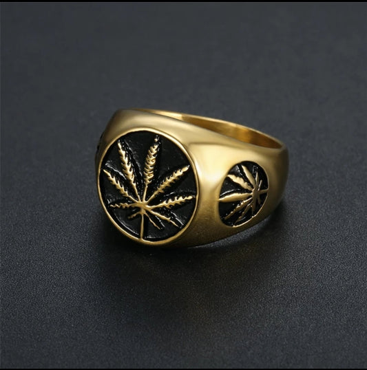 Gold Marijuna Men's Fashion Ring