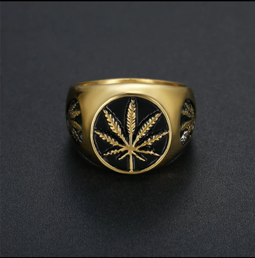 Gold Marijuna Men's Fashion Ring