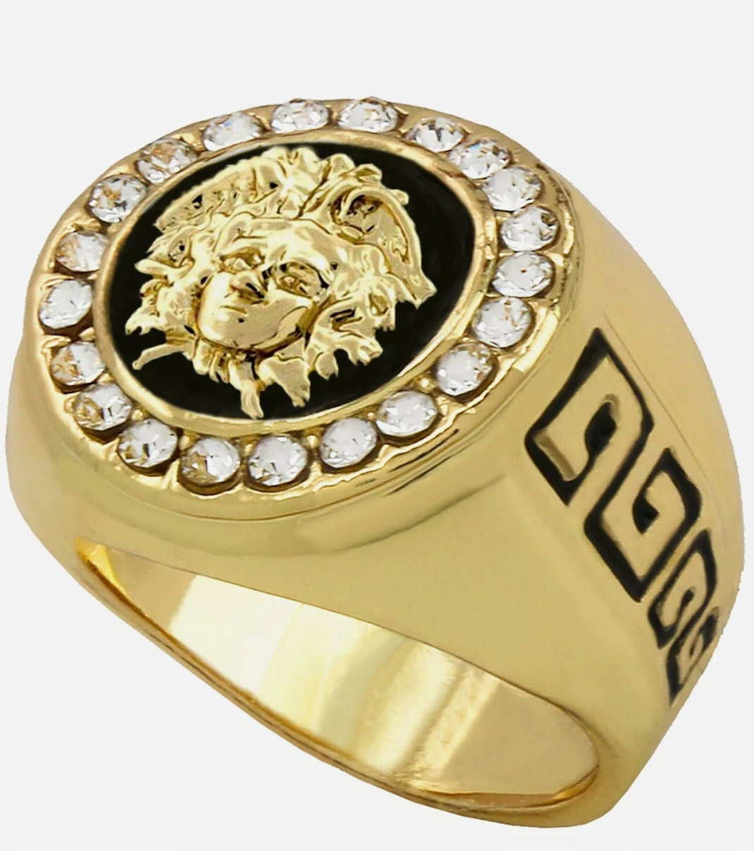 Versace Gold-Tone And Enamel Signet Ring | Signet ring men, Rings for men,  Signet ring