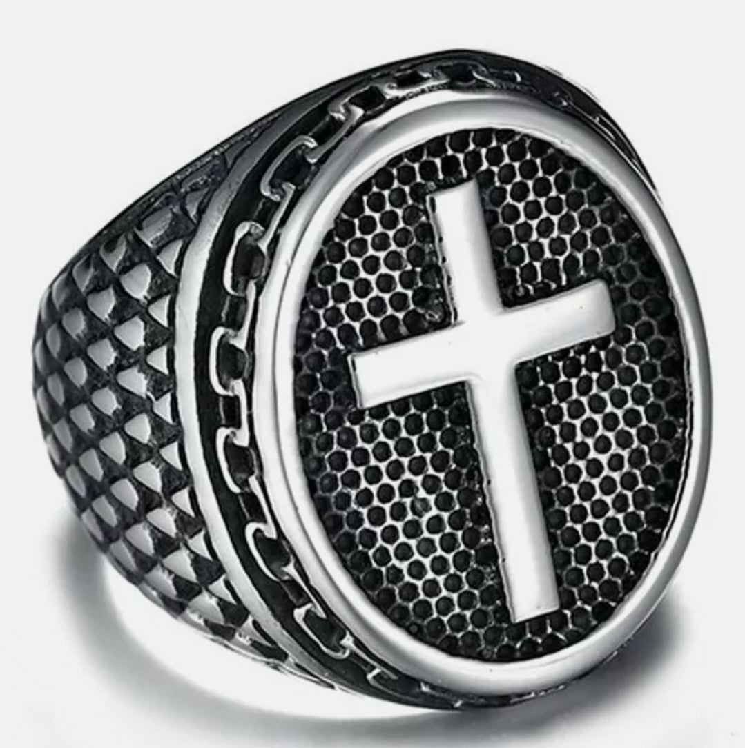 Stainless Steel Cross Ring