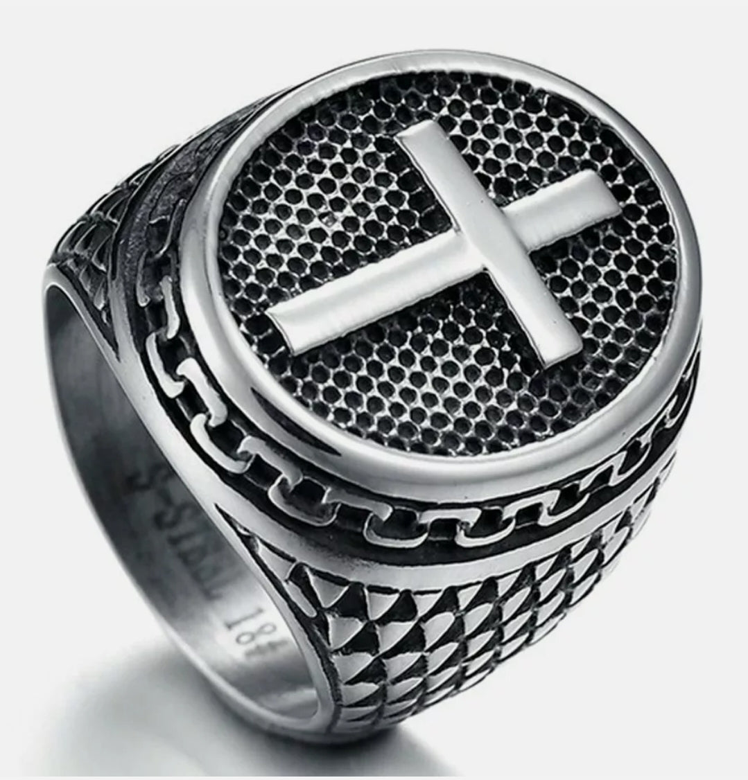 Stainless Steel Cross Ring