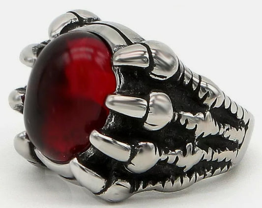 Red Ruby Dragon Claw Ring